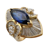 サファイヤリング ブルー K18YG ジュエリー