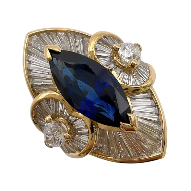 サファイヤリング ブルー K18YG ジュエリー