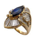 サファイヤリング ブルー K18YG ジュエリー