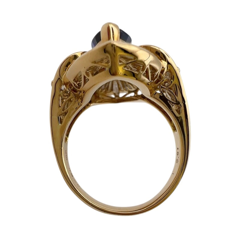 サファイヤリング ブルー K18YG ジュエリー