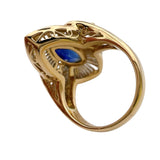 サファイヤリング ブルー K18YG ジュエリー