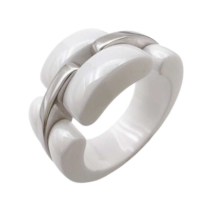 シャネル CHANEL ウルトラリング ホワイト セラミック　750WG セラミック ジュエリー