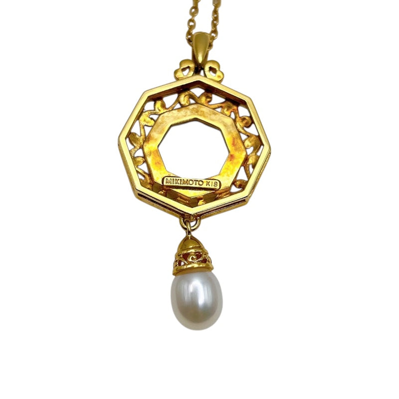 ミキモト MIKIMOTO ピクウェネックレス イエローゴールド K18YG/MOP シェル ジュエリー