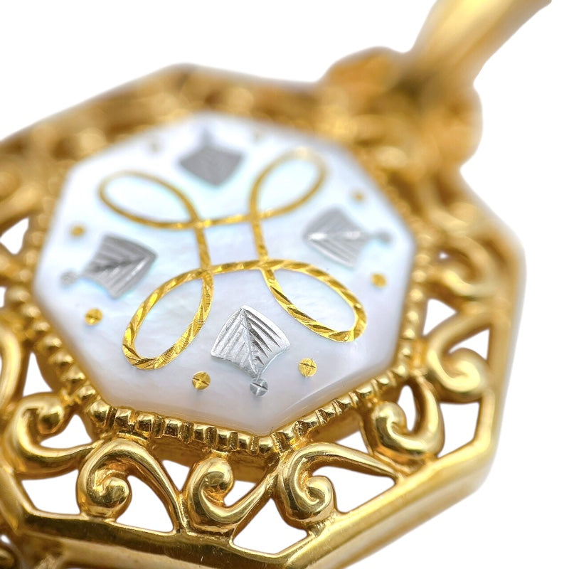 ミキモト MIKIMOTO ピクウェネックレス イエローゴールド K18YG/MOP シェル ジュエリー