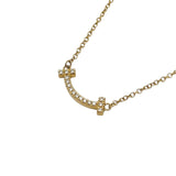 ティファニー TIFFANY＆CO Tスマイルネックレスミニ 750YG/ダイヤモンド ジュエリー