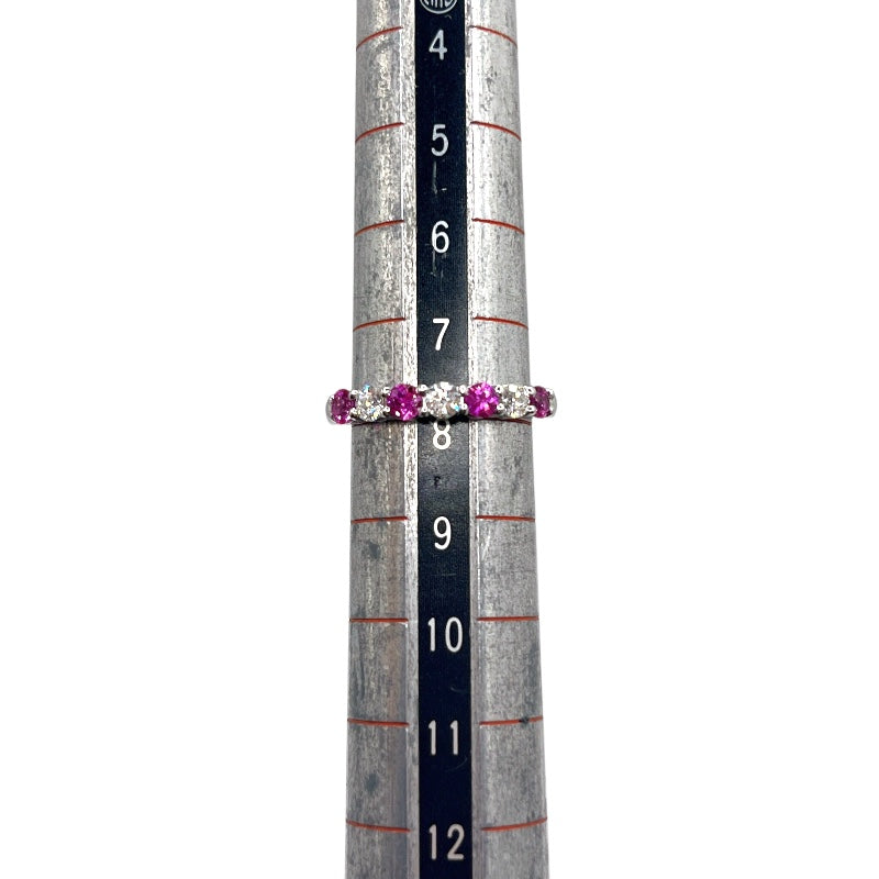 ティファニー TIFFANY＆CO エンブレイスリング Pt950/ピンクサファイヤ/ダイヤモンド ジュエリー