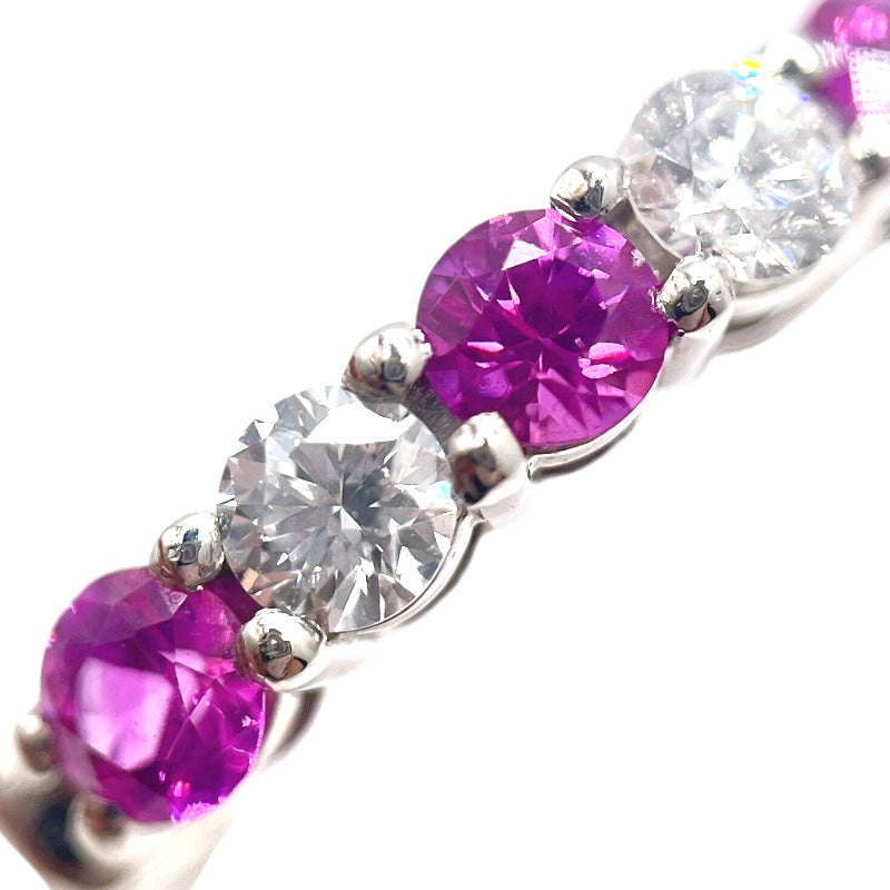 ティファニー TIFFANY＆CO エンブレイスリング Pt950/ピンクサファイヤ/ダイヤモンド ジュエリー