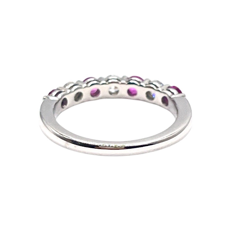 ティファニー TIFFANY＆CO エンブレイスリング Pt950/ピンクサファイヤ/ダイヤモンド ジュエリー