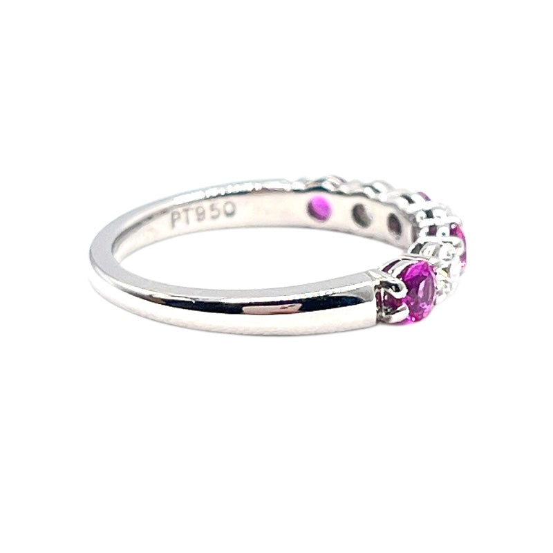 ティファニー TIFFANY＆CO エンブレイスリング Pt950/ピンクサファイヤ/ダイヤモンド ジュエリー