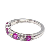 ティファニー TIFFANY＆CO エンブレイスリング Pt950/ピンクサファイヤ/ダイヤモンド ジュエリー