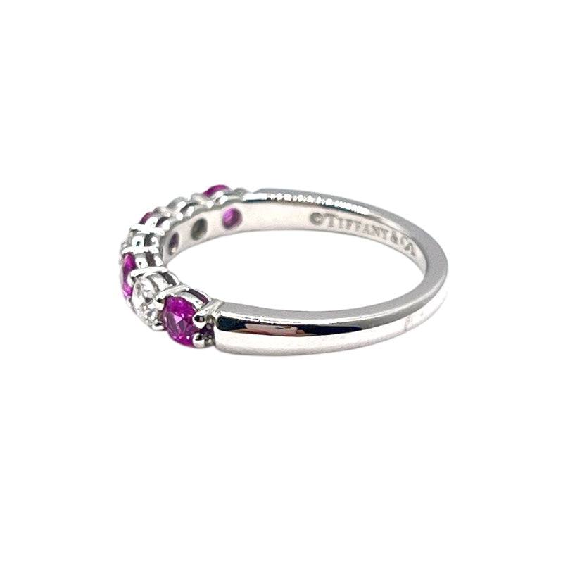 ティファニー TIFFANY＆CO エンブレイスリング Pt950/ピンクサファイヤ/ダイヤモンド ジュエリー