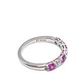 ティファニー TIFFANY＆CO エンブレイスリング Pt950/ピンクサファイヤ/ダイヤモンド ジュエリー