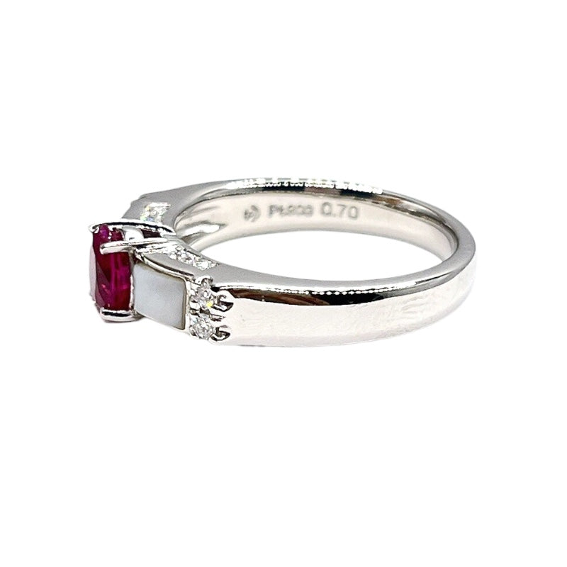 タサキ TASAKI リング プラチナ Pt900/ルビー/マザーオブパール/ダイヤモンド ジュエリー