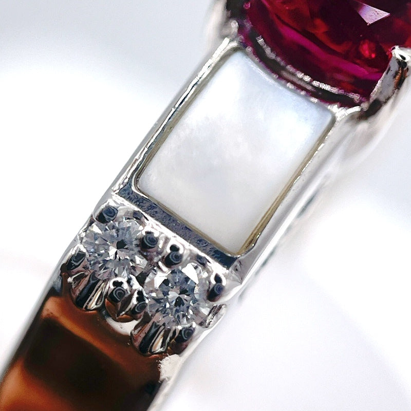 タサキ TASAKI リング プラチナ Pt900/ルビー/マザーオブパール/ダイヤモンド ジュエリー