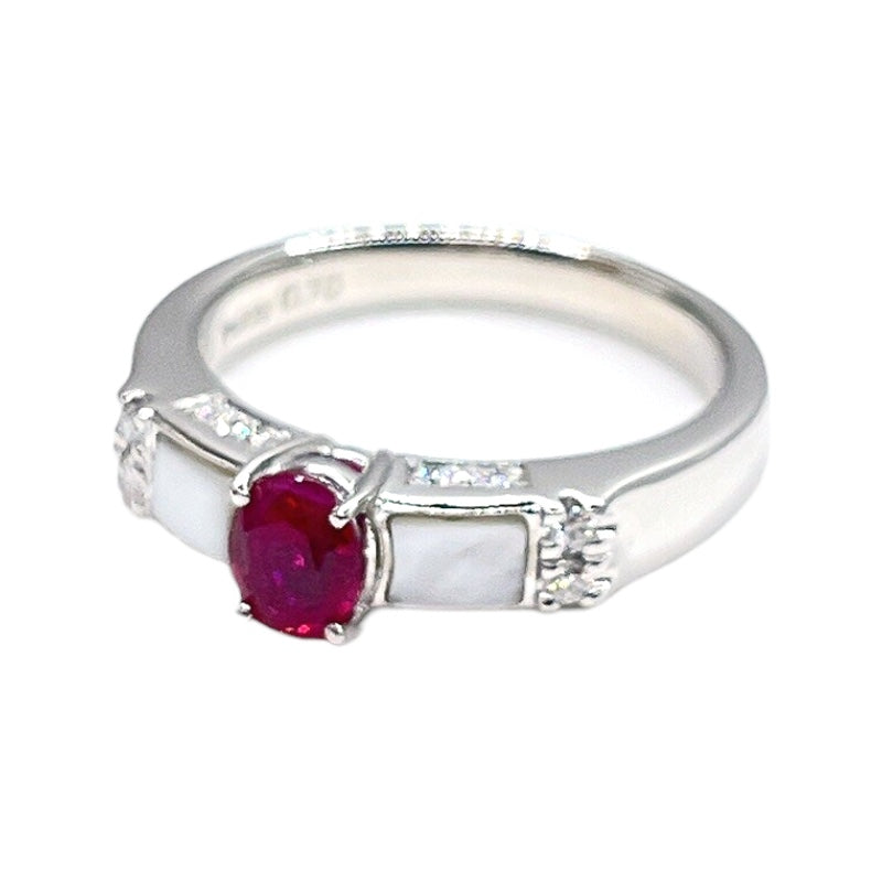 タサキ TASAKI リング プラチナ Pt900/ルビー/マザーオブパール/ダイヤモンド ジュエリー