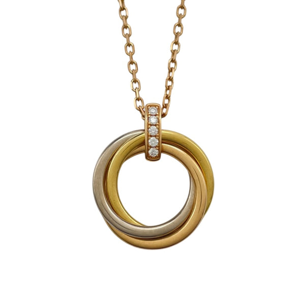カルティエ Cartier トリニティダイヤネックレス ゴールドxピンクゴールドxホワイトゴールド 750 ジュエリー