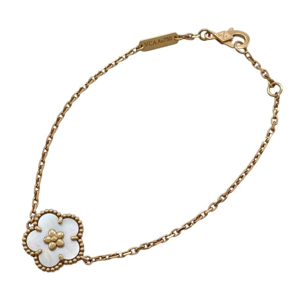 ヴァンクリーフ＆アーペル Van Cleef & Arpels ラッキースプリングプラムブロッサムブレス ピンクゴールド Au750 マザー オブ パール ジュエリー
