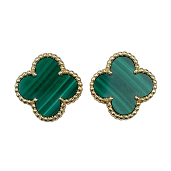 ヴァンクリーフ＆アーペル Van Cleef & Arpels ヴィンテージアルハンブラピアス ゴールド Au750 マラカイト ジュエリー