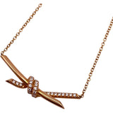 ティファニー TIFFANY＆CO ダイヤノットネックレス ピンクゴールド Au750 ジュエリー