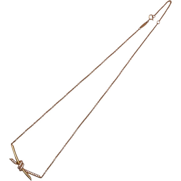 ティファニー TIFFANY＆CO ダイヤノットネックレス ピンクゴールド Au750 ジュエリー