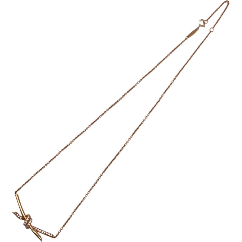 ティファニー TIFFANY＆CO ダイヤノットネックレス ピンクゴールド Au750 ジュエリー