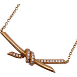 ティファニー TIFFANY＆CO ダイヤノットネックレス ピンクゴールド Au750 ジュエリー