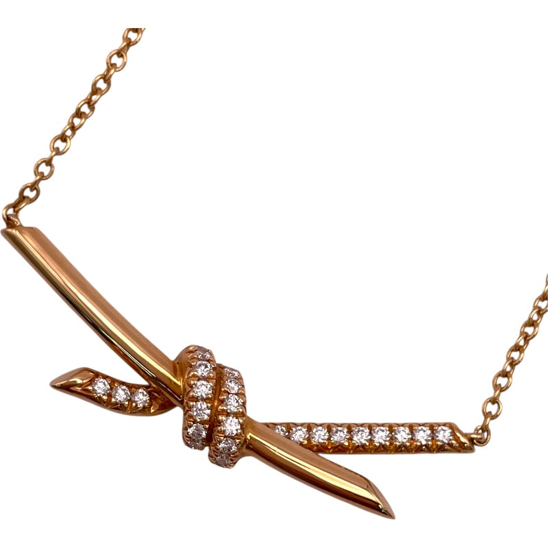 ティファニー TIFFANY＆CO ダイヤノットネックレス ピンクゴールド Au750 ジュエリー