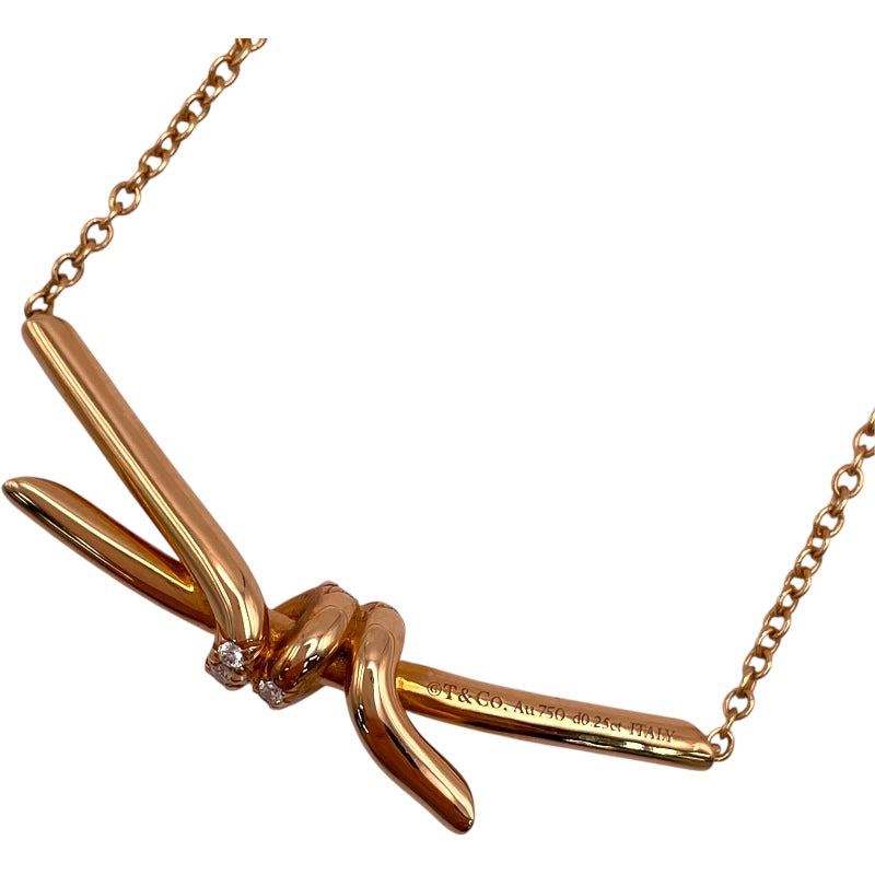 ティファニー TIFFANY＆CO ダイヤノットネックレス ピンクゴールド Au750 ジュエリー
