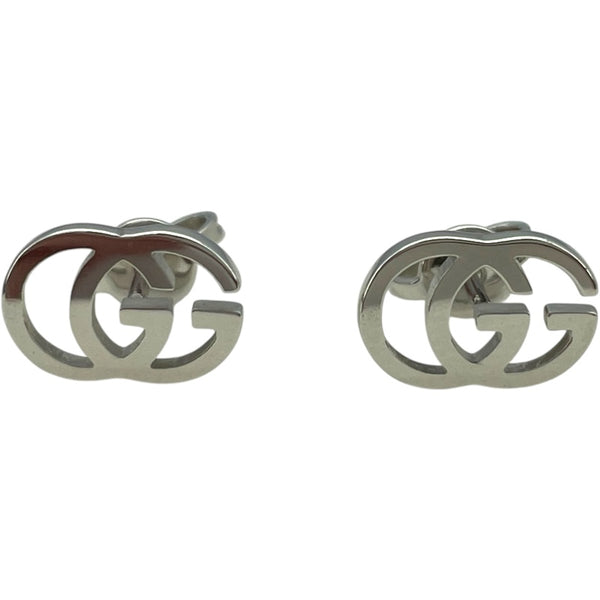 グッチ GUCCI インターロッキングピアス ホワイトゴールド Au750 ジュエリー