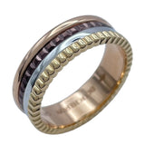 ブシュロン BOUCHERON キャトルクラシックスモールリング ゴールド/ホワイトゴールド/ピンクゴールド Au750/ブラウンPVD ジュエリー
