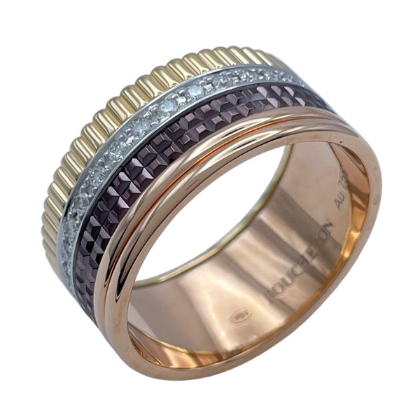 ブシュロン BOUCHERON キャトルクラシックラージダイヤリング ゴールド/ホワイトゴールド/ピンクゴールド Au750/ブラウンPVD ジュエリー
