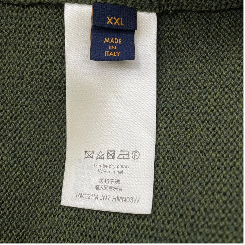 ルイ・ヴィトン LOUIS VUITTON ×NIGO ソフィスティケイテッドニットカーディガン HMN03W カーキ 羊毛 メンズ カーディガン