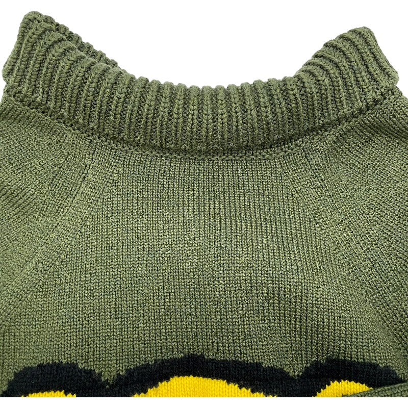 ルイ・ヴィトン LOUIS VUITTON ×NIGO ソフィスティケイテッドニットカーディガン HMN03W カーキ 羊毛 メンズ カーディガン