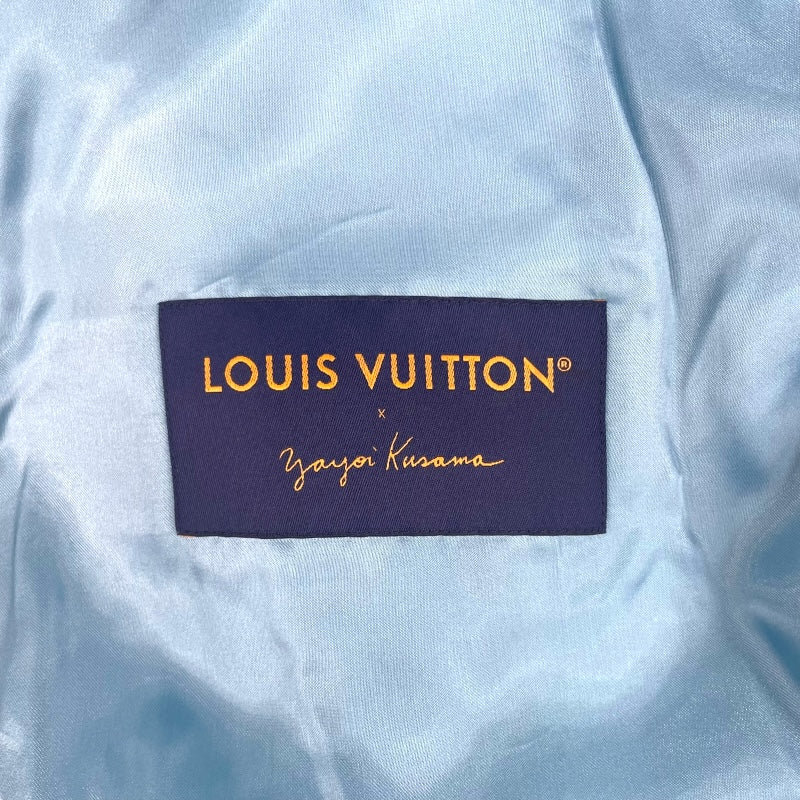 ルイ・ヴィトン LOUIS VUITTON 草間彌生 パッチワークレザー切替ジャケット HOL30E ライトブルー レザー/キュプラ メンズ ブルゾン