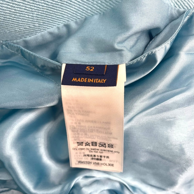 ルイ・ヴィトン LOUIS VUITTON 草間彌生 パッチワークレザー切替ジャケット HOL30E ライトブルー レザー/キュプラ メンズ ブルゾン
