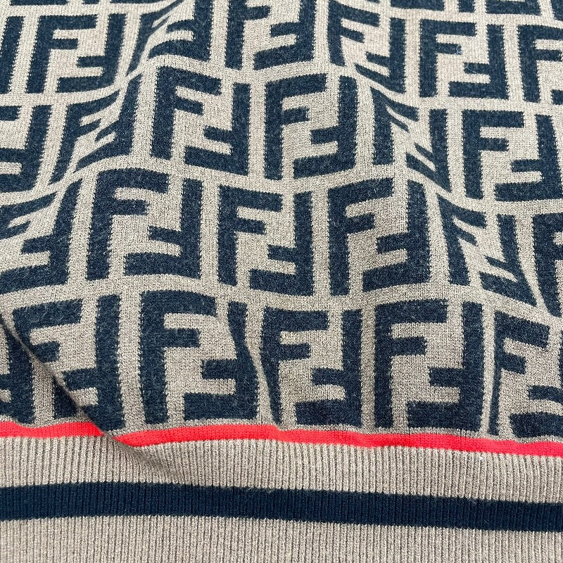 フェンディ FENDI FF総柄ニットセーター FZZ481 ブラウン ウール メンズ セーター