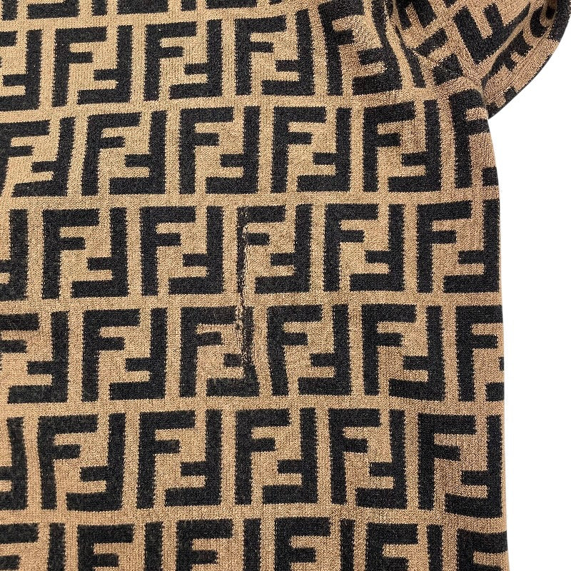 フェンディ FENDI FF総柄ニットセーター FZZ481 ブラウン ウール メンズ セーター