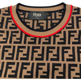 フェンディ FENDI FF総柄ニットセーター FZZ481 ブラウン ウール メンズ セーター