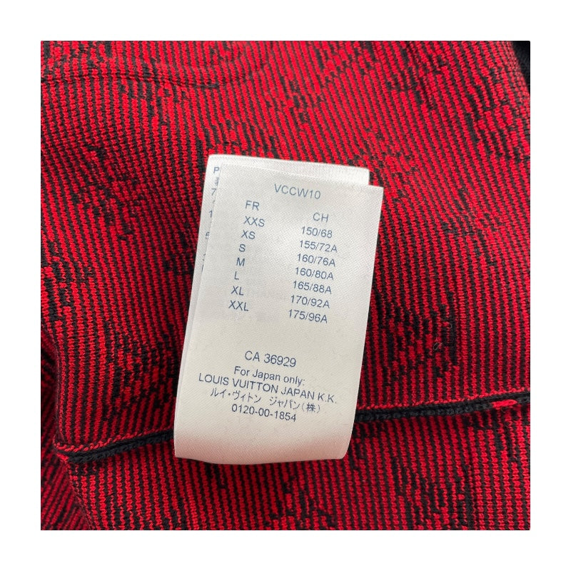 ルイ・ヴィトン LOUIS VUITTON モノグラム総柄ニットジップアップパーカー FJKC14 ブラック ウール メンズ パーカー