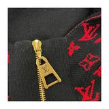 ルイ・ヴィトン LOUIS VUITTON モノグラム総柄ニットジップアップパーカー FJKC14 ブラック ウール メンズ パーカー