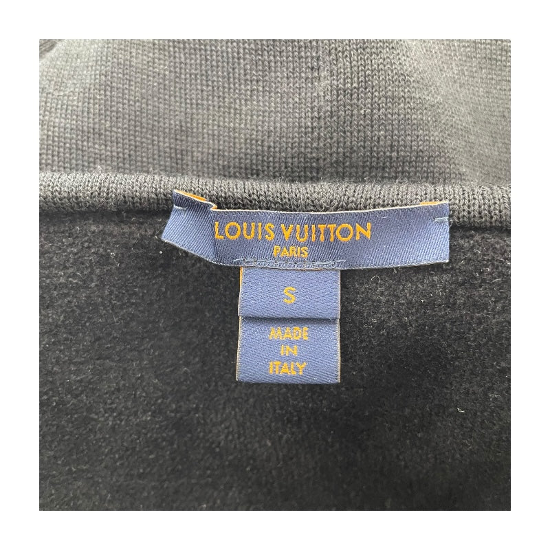 ルイ・ヴィトン LOUIS VUITTON モノグラム総柄ニットジップアップパーカー FJKC14 ブラック ウール メンズ パーカー