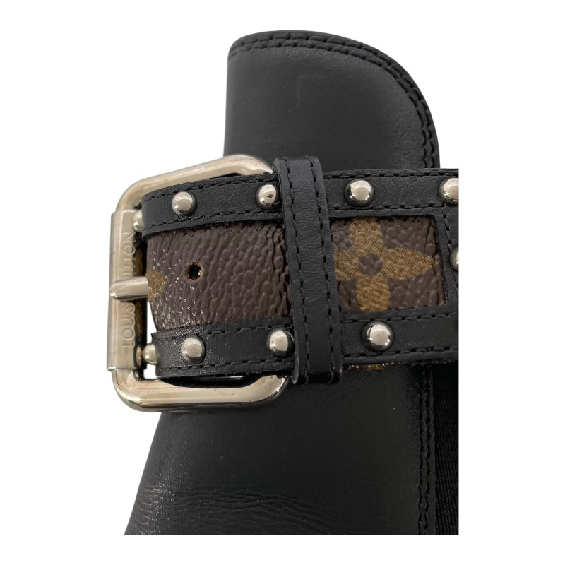ルイ・ヴィトン LOUIS VUITTON スタートレイルライン ショートブーツ MD0921 ブラック レザー レディース ブーツ