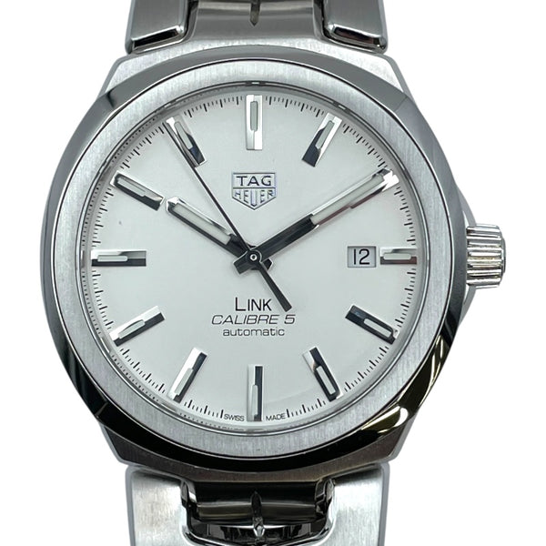 タグ・ホイヤー TAG HEUER リンクキャリバー5 WBC2111 ホワイト SS 自動巻き メンズ 腕時計