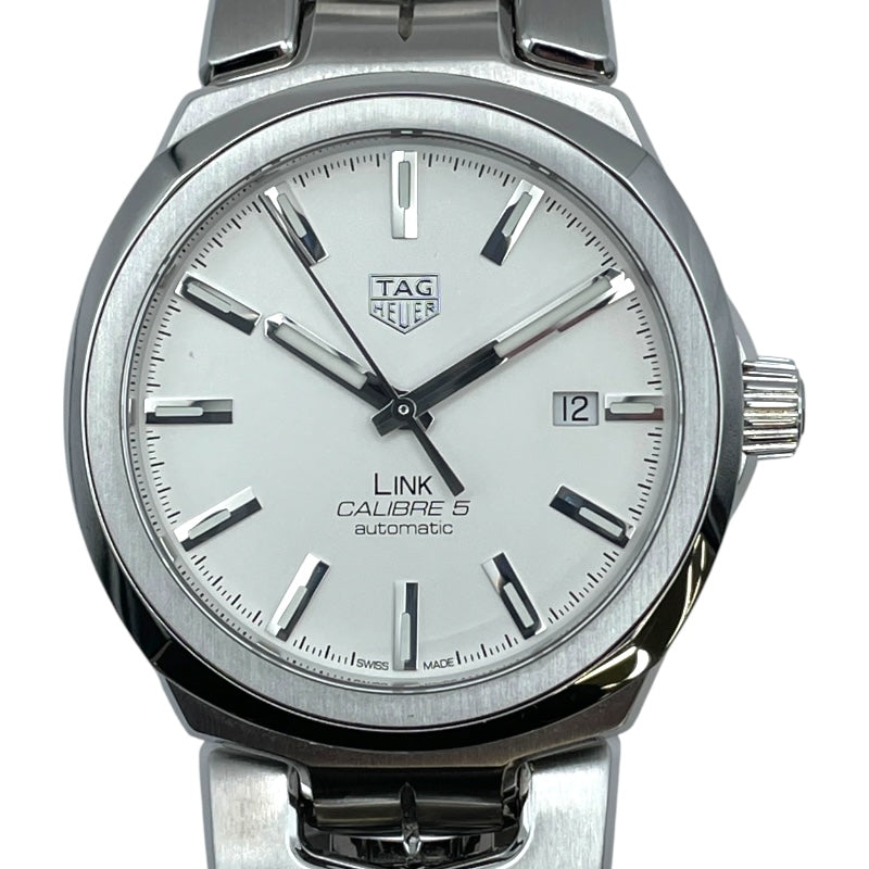 タグ・ホイヤー TAG HEUER リンクキャリバー5 WBC2111 ホワイト SS 自動巻き メンズ 腕時計