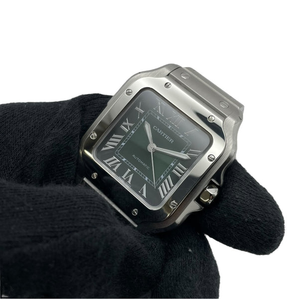 カルティエ Cartier サントスドゥカルティエMM WSSA0061 グリーン SS レディース 腕時計