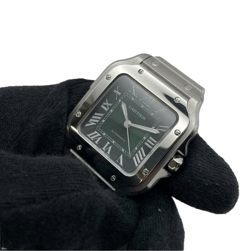 カルティエ Cartier サントスドゥカルティエMM WSSA0061 グリーン SS レディース 腕時計