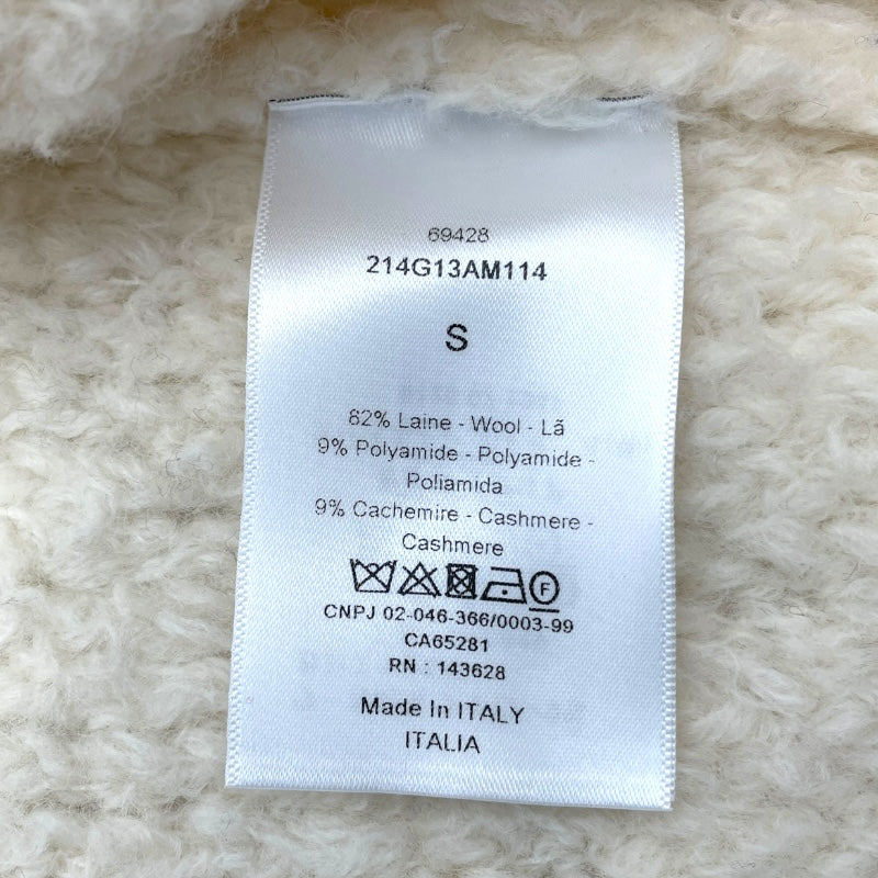 クリスチャン・ディオール Christian Dior ニットボアジャケット 214G13AM114 アイボリー ウール レディース その他アウター