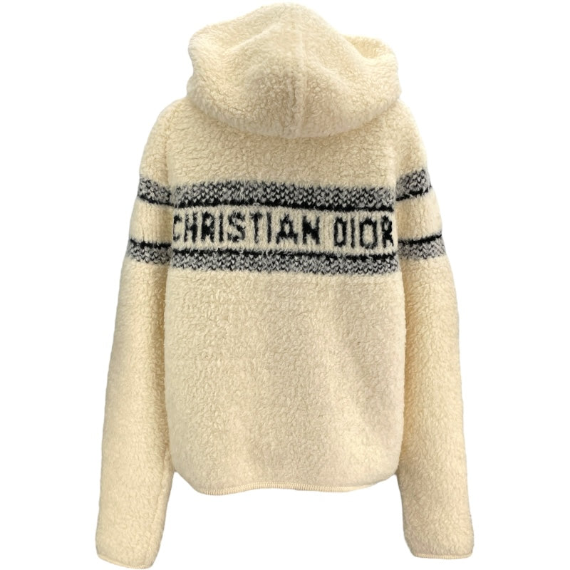 クリスチャン・ディオール Christian Dior ニットボアジャケット 214G13AM114 アイボリー ウール レディース その他アウター