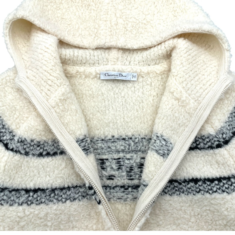 クリスチャン・ディオール Christian Dior ニットボアジャケット 214G13AM114 アイボリー ウール レディース その他アウター