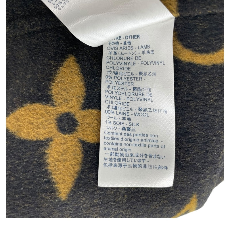 ルイ・ヴィトン LOUIS VUITTON ジャイアントモノグラムフーデットコート FHC028 ブラック ウール レディース トレンチコート